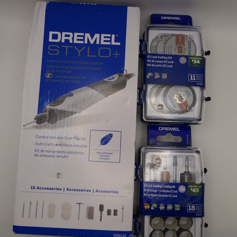 Dremel Stylo+ 2050-15 Craft BUNDLE w/ EZ Lock Cutting EZ728,Sanding EZ727 Kits
